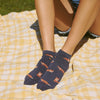 Blue Protect Foxes Footie Socks, Medium