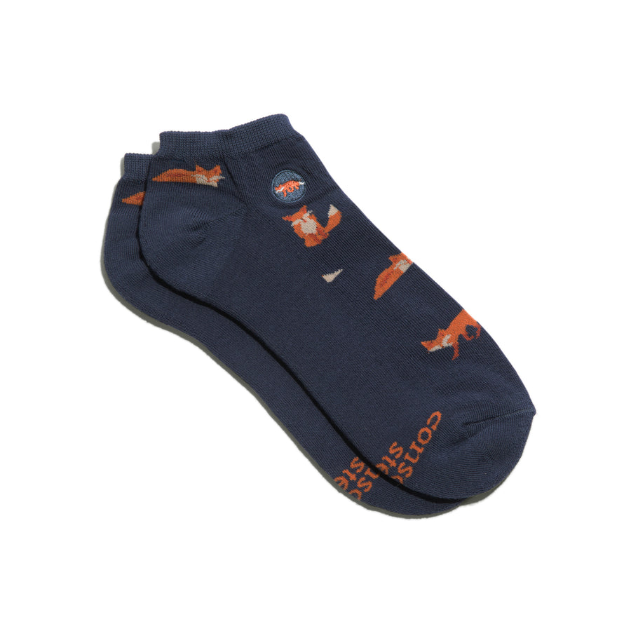 Blue Protect Foxes Footie Socks, Medium
