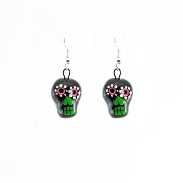 Assorted Skeleton Painted Ceramic Earrings