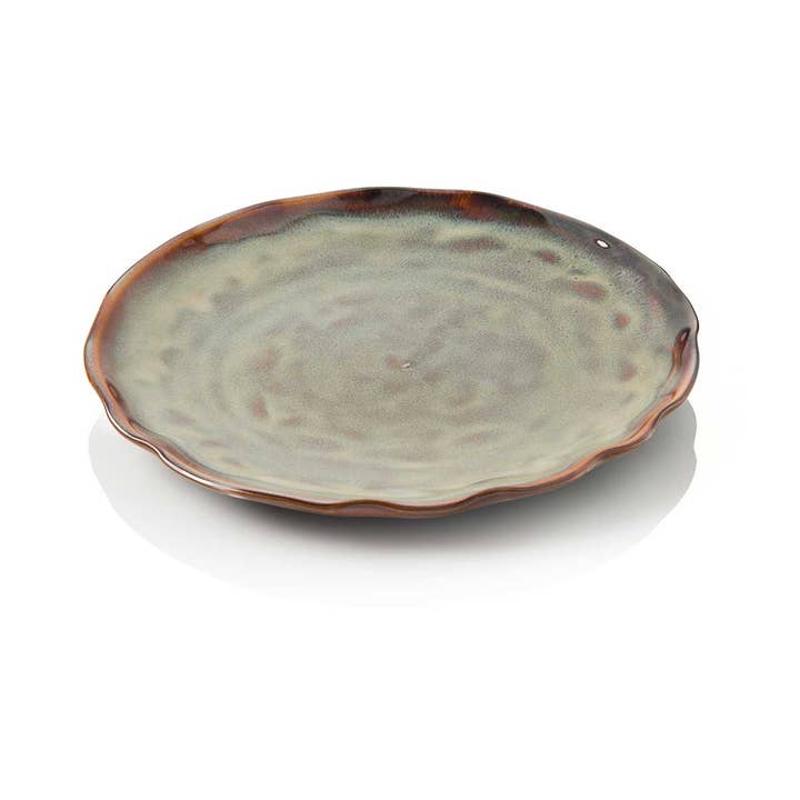 Brown Riverbank Ceramic Plate (9" D)