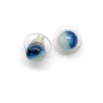 Round Glass Stud Earrings - Assorted