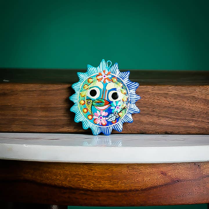 Sun Ceramic Painted Ornament (2.5" D)