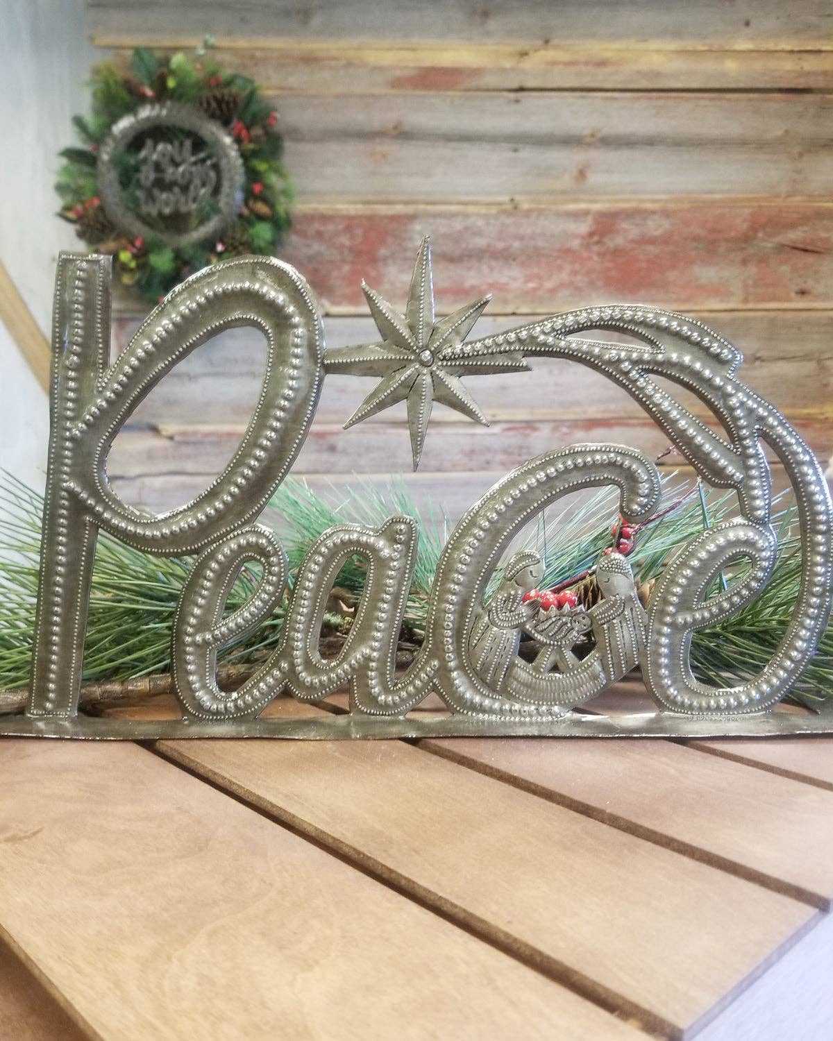 Peace Nativity Cut Metal Art