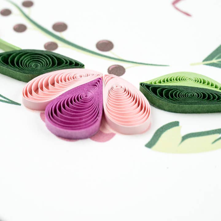 Quilled Love Floral Wreath Card