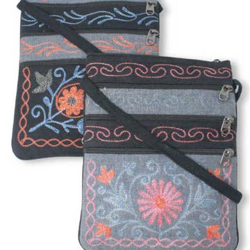 Jari Embroidered Passport Bag