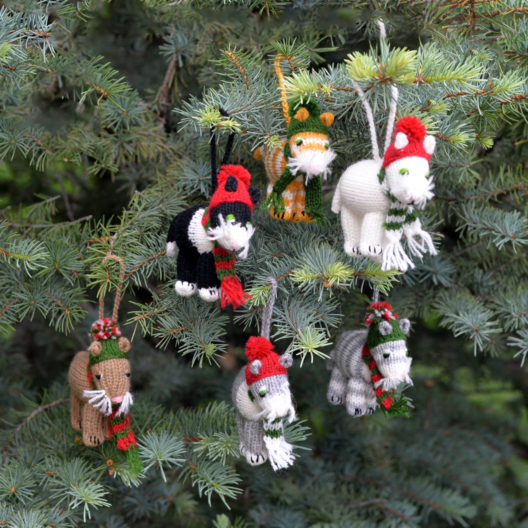 Handmade Cat Knit Ornament - Fair Trade