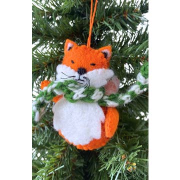 Felt Fox Ornament with Scarf