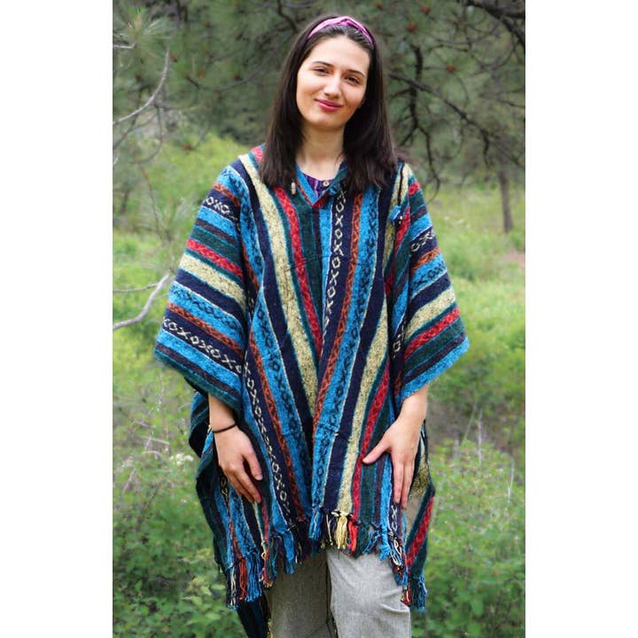Cotton Hooded Poncho
