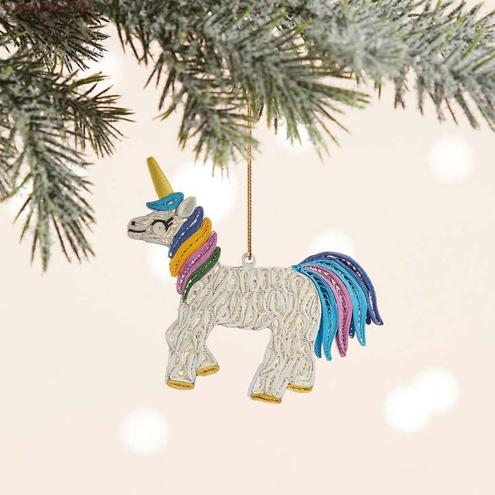 Quilled Unicorn  Ornament