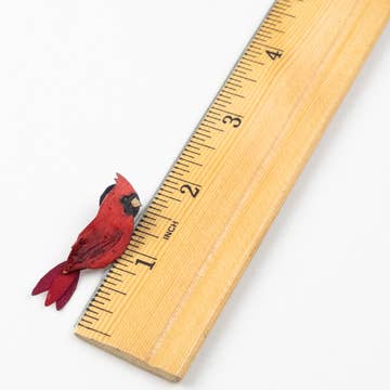 Gourd/Fabric/Crystal Cardinal Pin, Small (3&quot; L)