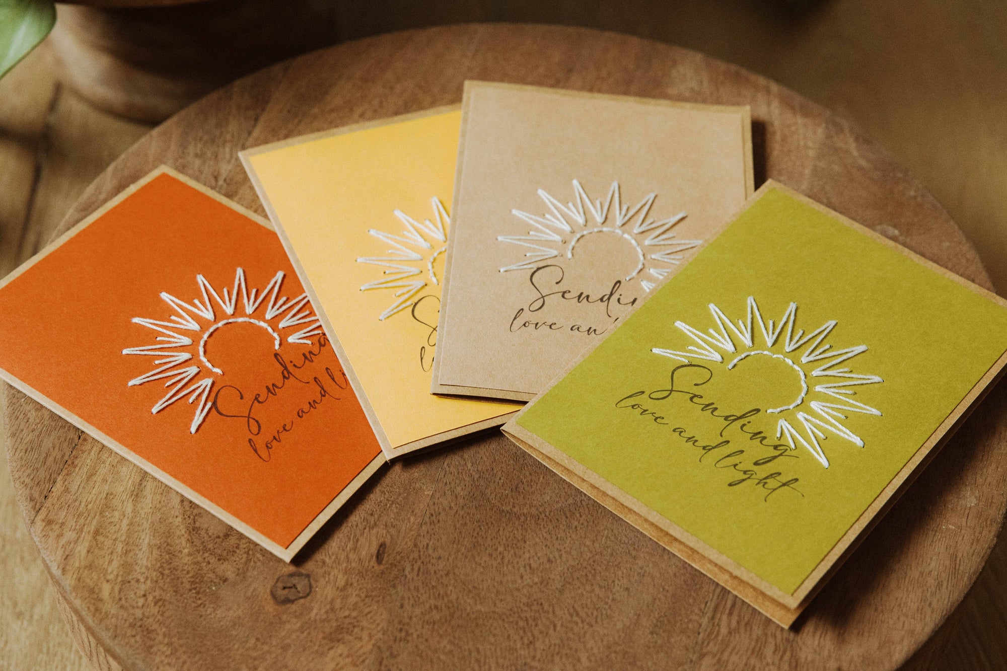 Sending Light &amp; Love Stitched Greeting Card
