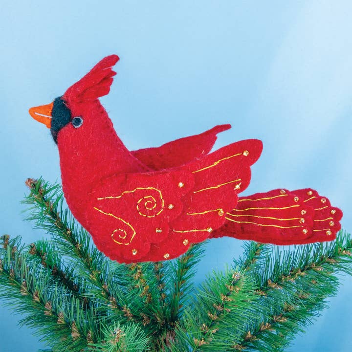 Cardinal Felt Tree Topper (11&quot; L)
