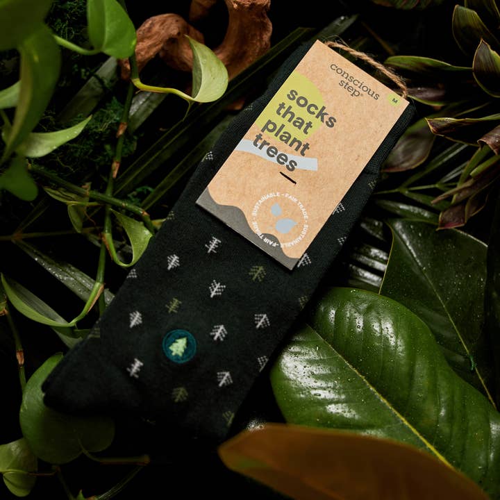 Black Plant Trees Socks