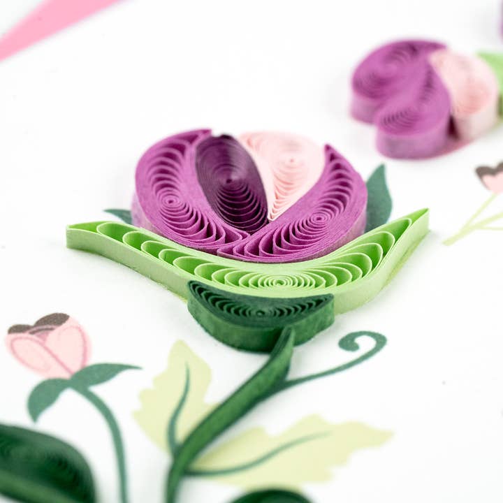 Quilled Love Floral Wreath Card