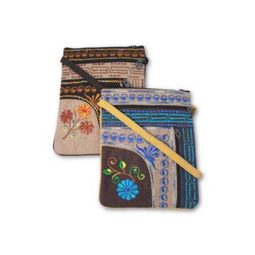 Jari Floral Vertical Zip Passport Bag