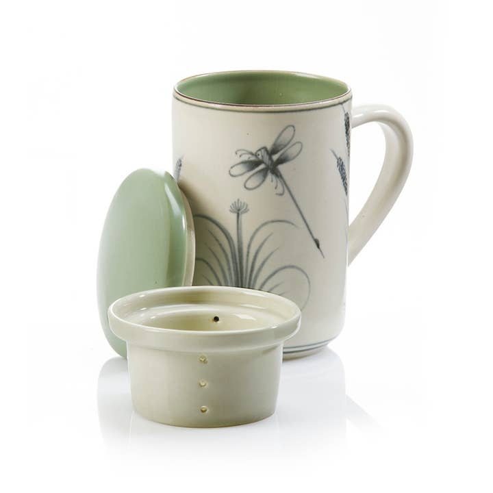 Ceramic Dragonfly Infuser Mug