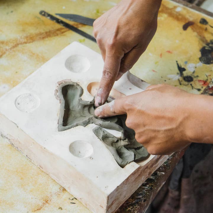 Burgundy/Bronze Serene Ceramic Nativity (5.5&quot; H) - Set of 5