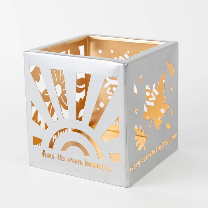 4 Seasons Cube Candleholder (5&quot; Sq)