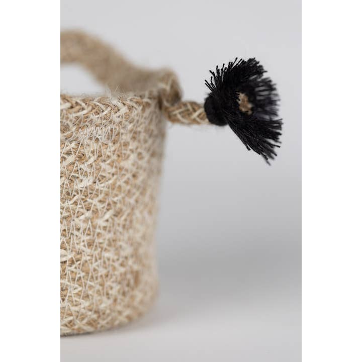 Mini Cat Face Jute Basket (3.75&quot; D x 4.5&quot; H)