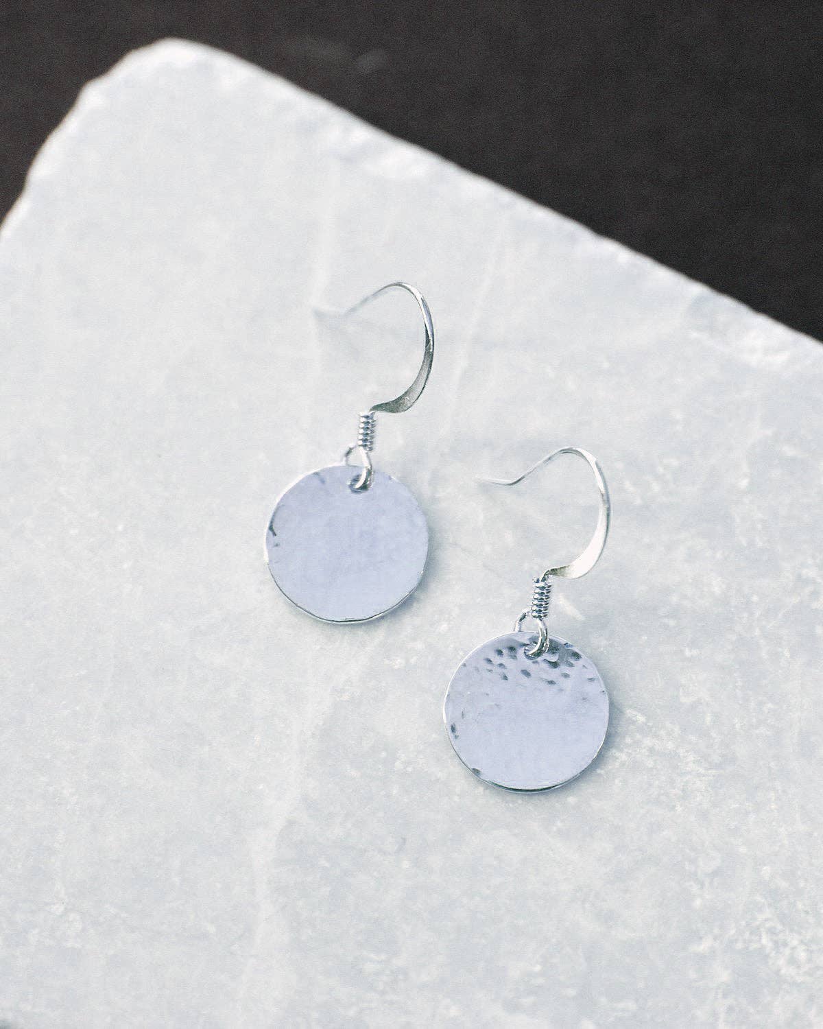 Hammered Brass Disc Earrings
