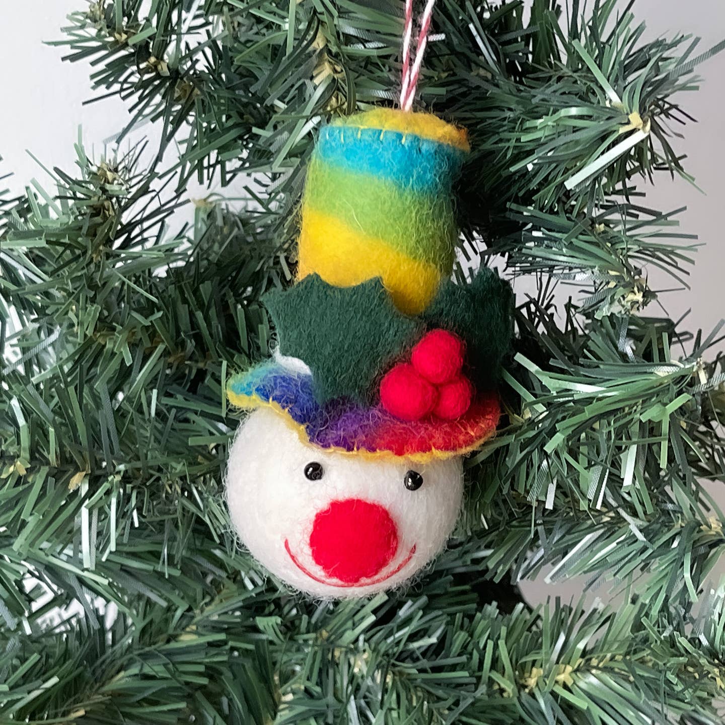 Rainbow Top Hat Snow Friend Felt Ornament