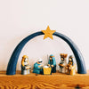 Painted Arch Albesia Wood Nativity - Set of 7 (8&quot; H)