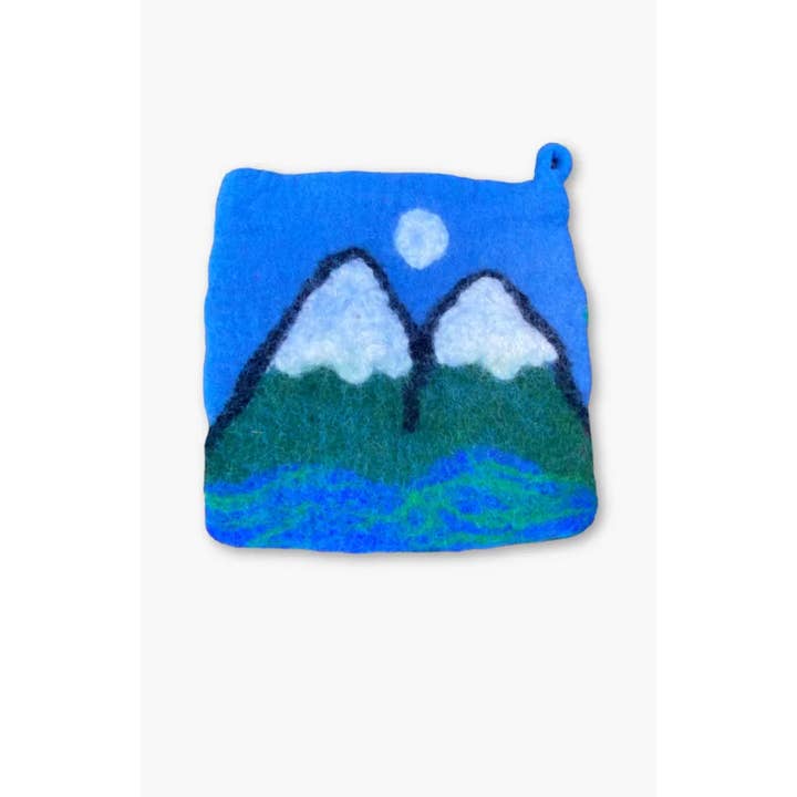 Mountain & Moon Square Felt Trivet - Assorted