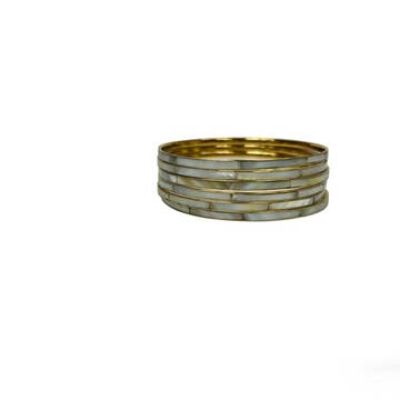 Grey Resin Brass Bangle