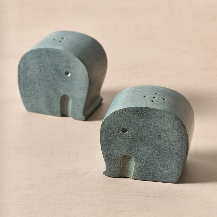 Stone Elephant Salt & Pepper Shakers(2.5" L x 2.25" H)