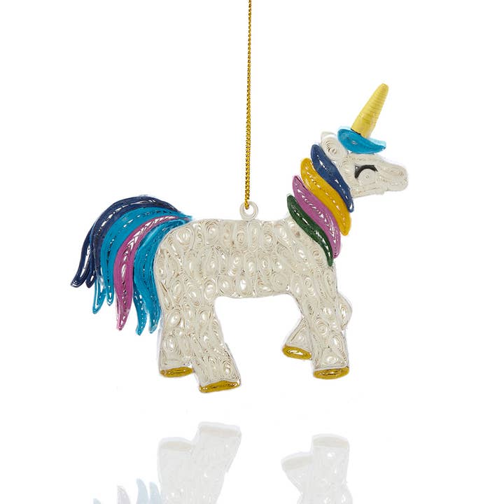Quilled Unicorn  Ornament