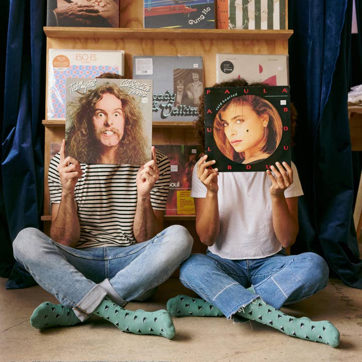 Green Piano Support Music Socks (M)