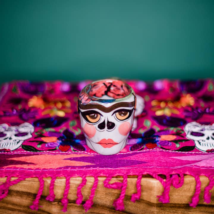 La Catrina Sugar Skull Painted Ceramic Mug