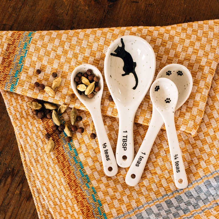 Cat Prints Ceramic Measuring Spoons