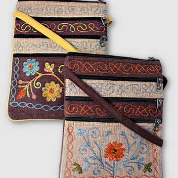 Jari Embroidered Passport Bag
