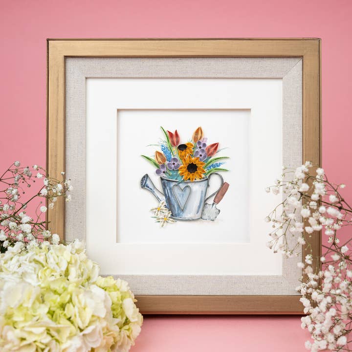 Quilled Garden Watering Can Card