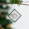 Pressed Flowers &amp; Glass Ornament (3.25&quot; Sq)