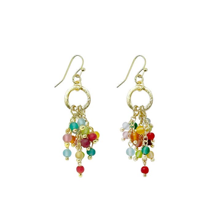 Kaleidoscope Cluster Glass Earrings