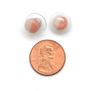 Round Glass Stud Earrings - Assorted