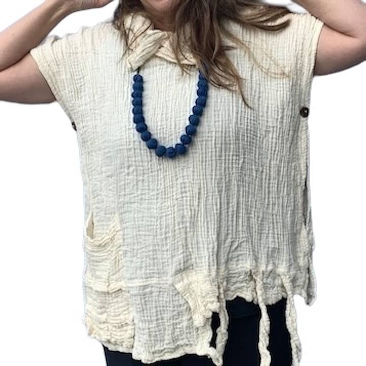 Gauzy Cotton Poncho Shirt