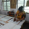 Mosaic Sage Block Print Cotton Tablecloth