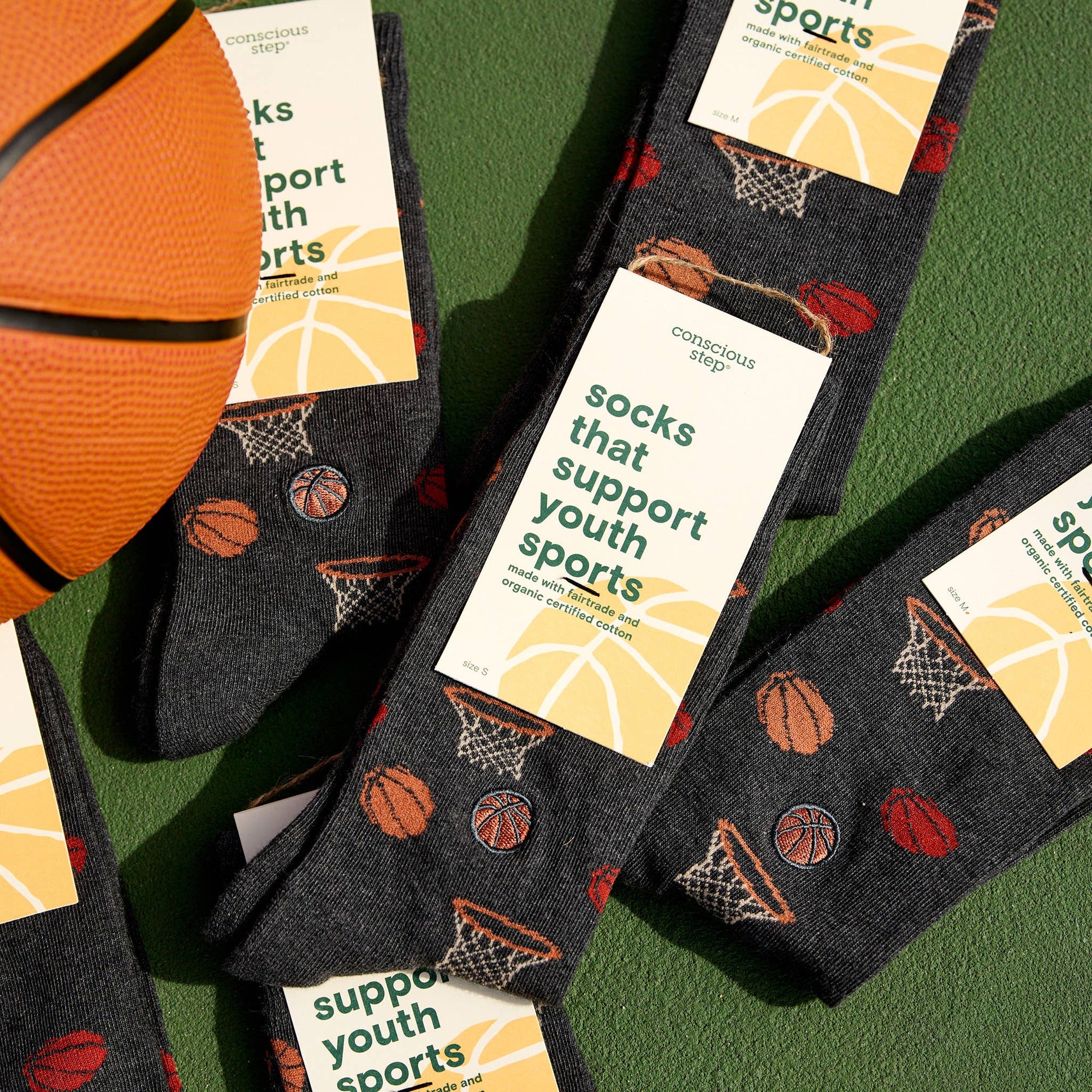 Socks that Support Youth Sports | Gray Basketballs