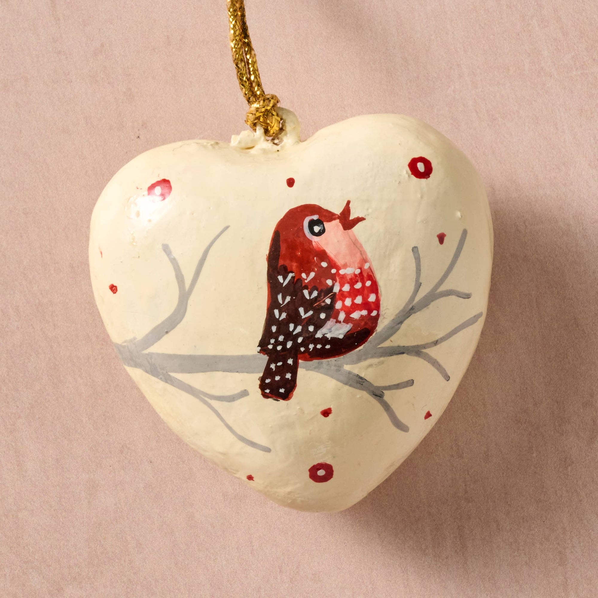 Lovebird Paper Mache Ornament