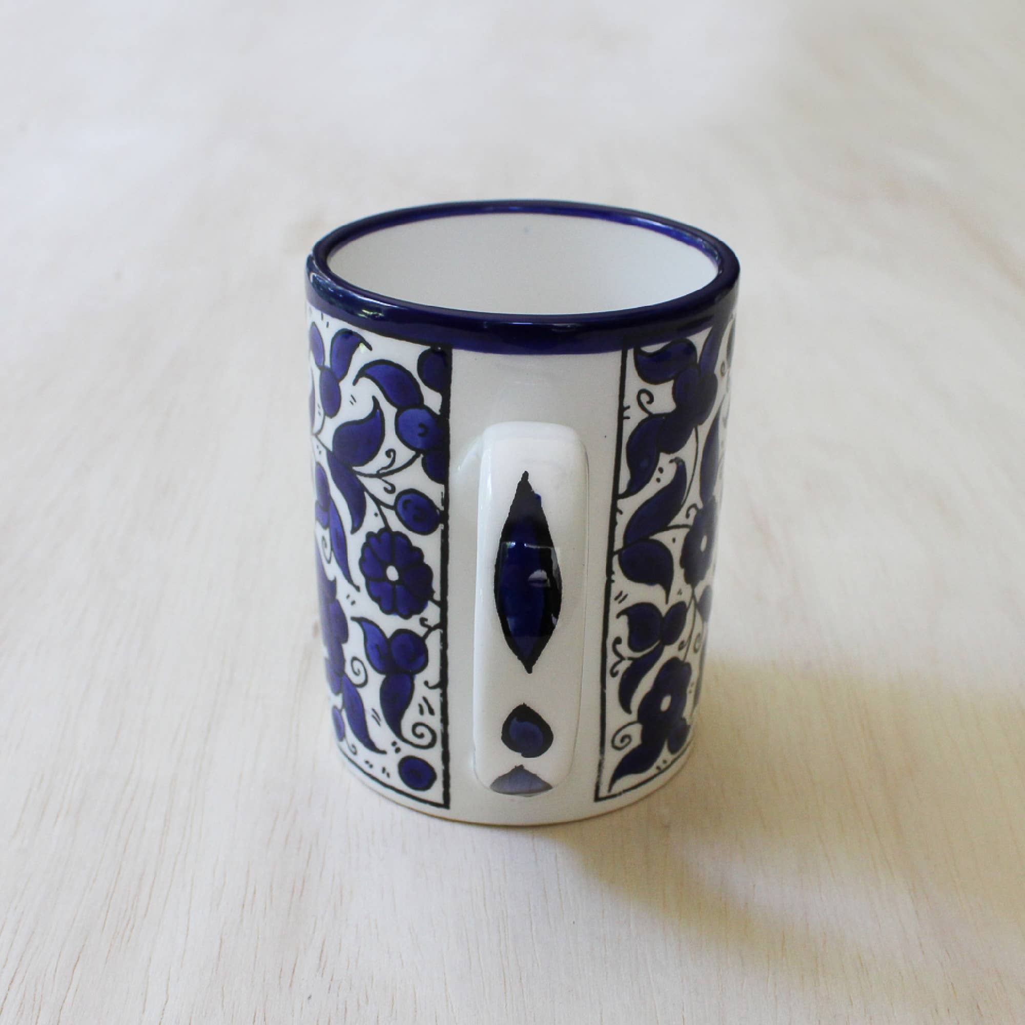Blue Floral Ceramic Mug