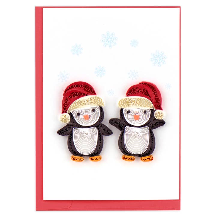 Quilled Penguins Gift Enclosure Mini Card