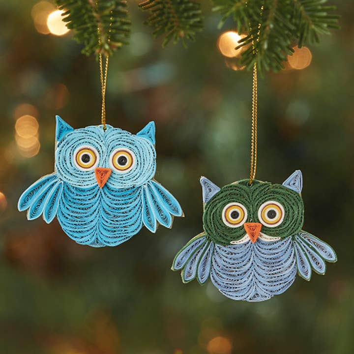 Quilled Owl Ornament - Assorted