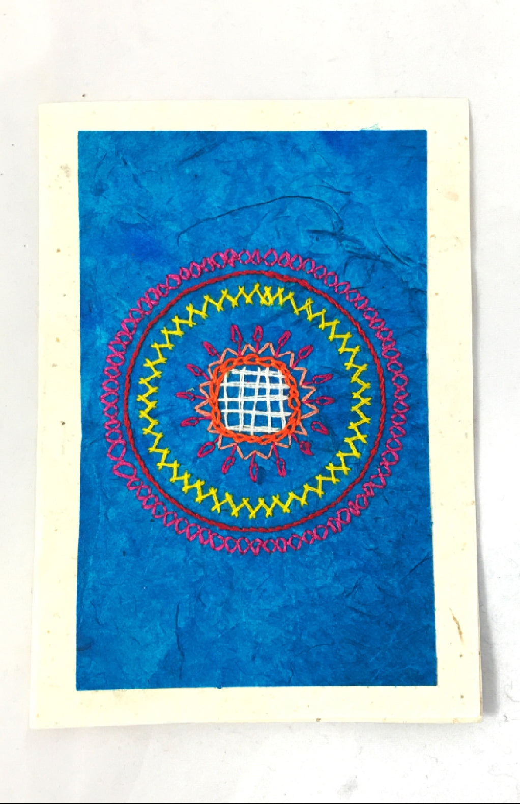 Embroidered Handmade Paper Card - Assorted