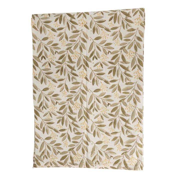 Olive Cotton Tablecloth (90" X 60")