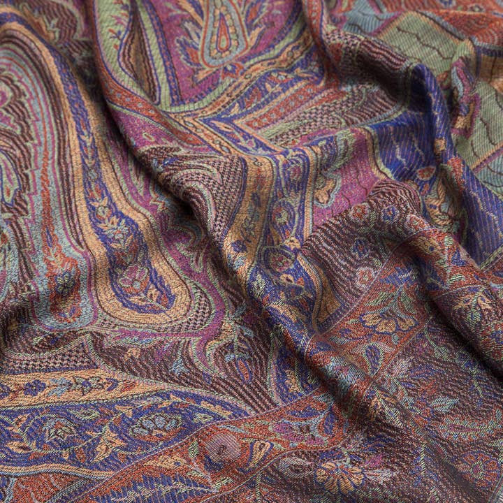 Purple Paisley Jacquard Scarf (82&quot; x 29&quot;)