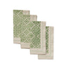Mosaic Sage Block Print Cotton Napkin - Set of 4