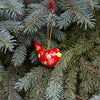 Red Paper-Mache Dove Ornament